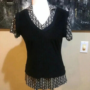 SUZIE COUTURE Womens Short Sleeved Top Vest Blouse Combo-Size S